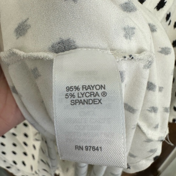 J Jill Wearever Collection White Black Dots Tunic Top XL 3/4 Sleeve Round Neck - Picture 5 of 8